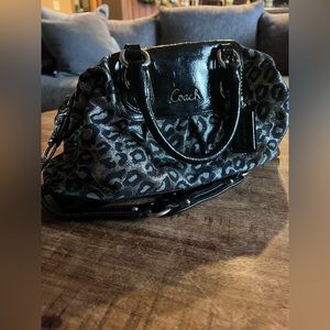 Coach *hardly used* Cheetah Black and Silver Bowling Bag | Purse